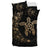 Hawaiian Hibiscus Plumeria Turtle Black And Gold Bedding Set - Polynesian Pride