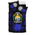 Nauru Duvet Cover Set - Nauru Coat Of Arms & Dark Blue Hibiscus - Polynesian Pride