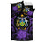 Solomon Island Duvet Cover Set - Solomon Island Coat Of Arms & Purple Hibiscus - Polynesian Pride