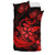 Hawaiian Anchor Plumeria Hamerhead Shark Polynesian Bedding Set - Red - Polynesian Pride