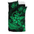 Hawaiian Anchor Plumeria Hamerhead Shark Polynesian Bedding Set - Green - Polynesian Pride