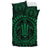 Hawaiian Kakau Honu Arc Green Polynesian Bedding Set - Polynesian Pride