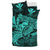 Hawaiian Map Hula Girl Hibiscus Kanaka Polynesian Bedding Set - Turquoise - Polynesian Pride