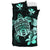 Hawaiian Kanaka Hibiscus Plumeria Mix Polynesian Turtle Bedding Set Turquoise AH - Polynesian Pride