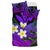 Kanaka Maoli (Hawaiian) Bedding Set, Polynesian Plumeria Banana Leaves Purple - Polynesian Pride