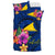 Polynesian Bedding Set - Tokelau Duvet Cover Set Floral With Seal Blue - Polynesian Pride