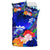 Tahiti Bedding Set - Humpback Whale with Tropical Flowers (Blue) - Polynesian Pride