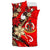 Vanuatu Bedding Set - Tribal Flower With Special Turtles Red Color - Polynesian Pride