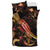 Papua New Guinea Polynesian Bedding Set - Turtle With Blooming Hibiscus Gold - Polynesian Pride