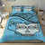 Marquesas Islands Duvet Cover Set - Tiki Face Pattern Blue - Polynesian Pride