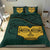 Marquesas Islands Duvet Cover Set - Tiki Face Pattern Dark Green - Polynesian Pride