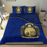 Nauru Duvet Cover Set - Nauru Bedding Flag & Coat Of Arms Dark Blue - Polynesian Pride