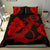 Hawaiian Anchor Poly Tribal Hibiscus Polynesian Bedding Set Red - Polynesian Pride