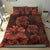 Hawaiian Map Hibiscus Flowers Vintage Polynesian Bedding Set Red - Polynesian Pride