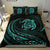 Hawaiian Map Turtle Polynesian Bedding Set - Turquoise - Frida Style - Polynesian Pride