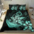 Hawaiian Anchor Plumeria Hamerhead Shark Polynesian Bedding Set - Turquoise - Polynesian Pride