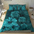 Hawaiian Map Turtle Hibiscus Polynesian Vintage Bedding Set Turquoise - Polynesian Pride