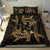 Hawaiian Map Hamerhead Shark Yin Yang Polynesian Bedding Set - Gold - Polynesian Pride