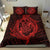 Hawaiian Hamerhead Shark Yin Yang Plumeria Polynesian Bedding Set - Red - Polynesian Pride