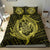 Hawaiian Hamerhead Shark Yin Yang Plumeria Polynesian Bedding Set - Yellow - Polynesian Pride