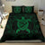 Hawaiian Map Turtle Wave Polynesian Bedding Set Green - Polynesian Pride