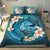 Polynesian Duvet Cover Set - Fiji Bedding Set Blue Plumeria Animal Tattoo - Polynesian Pride