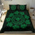 Hawaiian Map Kanaka Turtles Circle Style Green Polynesian Bedding Set - Polynesian Pride