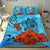 Hawaiian Map Kanaka Turtle Seal Of Hawaii Hibiscus Plumeria Ocean Background Polynesian Bedding Set - Polynesian Pride