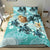 Polynesian Duvet Cover Set - Tokelau Bedding Set Blue Turtle Hibiscus - Polynesian Pride