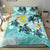 Polynesian Duvet Cover Set - Vanuatu Bedding Set Blue Turtle Hibiscus - Polynesian Pride