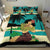 Hawaiian Sea Hula Girl Plumeria Coconut Tree Polynesian Bedding Set - Polynesian Pride