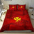 Hawaiian Map Kanaka Hammerhead Shark Polynesian Bedding Set Red - Polynesian Pride