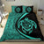 Hawaiian Map Turtle Polynesian Bedding Set - Turquoise - Circle Style - Polynesian Pride