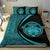 Hawaiian Madame Pele Kanaka Plumeria Polynesian Bedding Set Circle Style Blue - Polynesian Pride