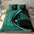 Hawaiian Map Manta Ray Polynesian Bedding Set - Turquoise - Circle Style - Polynesian Pride