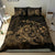 Hawaiian Map Turtle Tattoo Hibiscus Plumeria Polynesian Bedding Set - Gold - Polynesian Pride