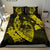 Hawaiian Fish Hook Hibiscus Banzai Surfing Polynesian Bedding Set Yellow - Polynesian Pride