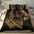 Hawaiian Fish Hook Hibiscus Banzai Surfing Polynesian Bedding Set Bronze - Polynesian Pride