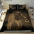 Hawaiian Map Heart Hula Girl Hibiscus Polynesian Bedding Set - Gold - Polynesian Pride