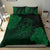 Hawaiian Hibiscus Dolphin Manta Ray Turtle Polynesian Bedding Set Waves Green - Polynesian Pride