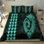 Hawaiian Kakau Fish Hook Polynesian Bedding Set - Turquoise - Polynesian Pride