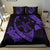 Hawaiian Map Hibiscus Turtle Fish Hook Polynesian Bedding Set Purple - Polynesian Pride