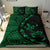 Hawaiian Map Gecko Tattoo Kakau Polynesian Bedding Set Green - Polynesian Pride