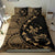 Hawaiian Map Gecko Tattoo Kakau Polynesian Bedding Set Gold - Polynesian Pride