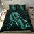 Hawaiian Map Heart Ribbon Cancer Hibiscus Polynesian Bedding Set - Turquoise - Polynesian Pride