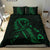 Hawaiian Map Heart Ribbon Cancer Hibiscus Polynesian Bedding Set - Green - Polynesian Pride