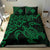 Hawaiian Map Turtle Hibiscus Kanaka Polynesian Bedding Set - Green - Polynesian Pride