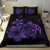 Hawaiian Map Turtle Hibiscus Plumeria Polynesian Bedding Set - Purple - Polynesian Pride