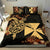 Polynesian Duvet Cover Set - Wallis And Futuna Duvet Cover Set Turtle Lucky Black - Polynesian Pride