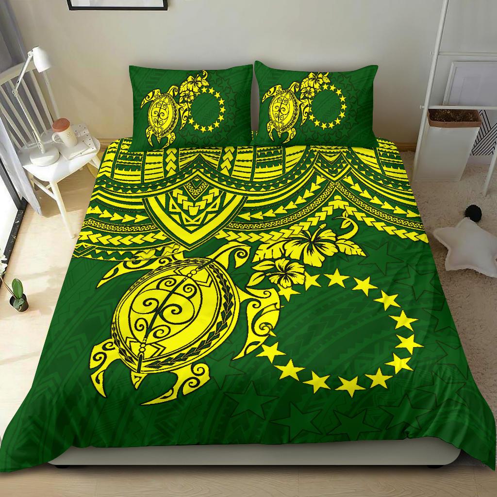 Polynesian Bedding Set - Cook Islands Duvet Cover Set - Polynesian Turtle Yellow - Polynesian Pride